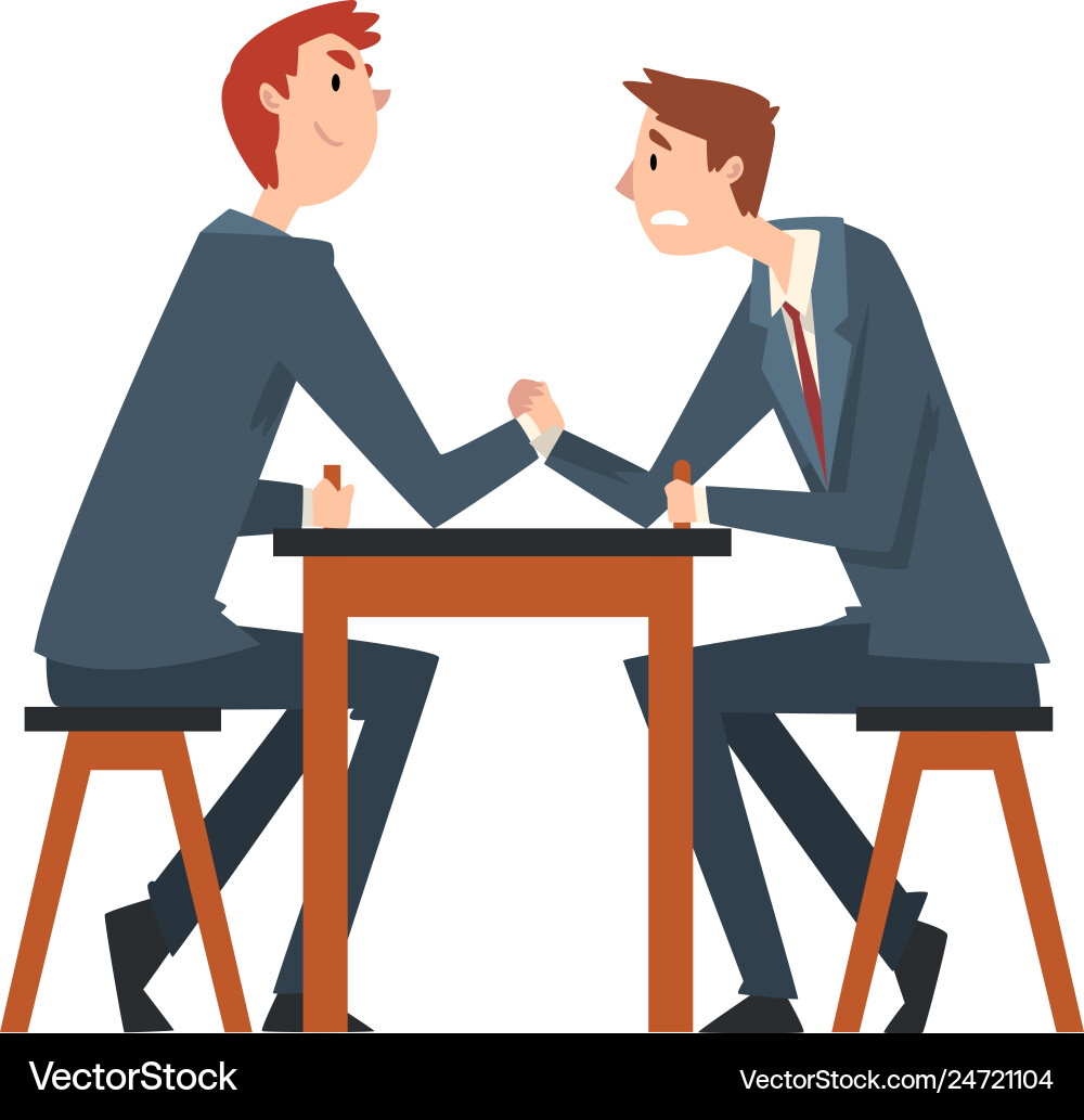 Two businessmen arm wrestling business people Two businessmen arm wrestling business people vector image