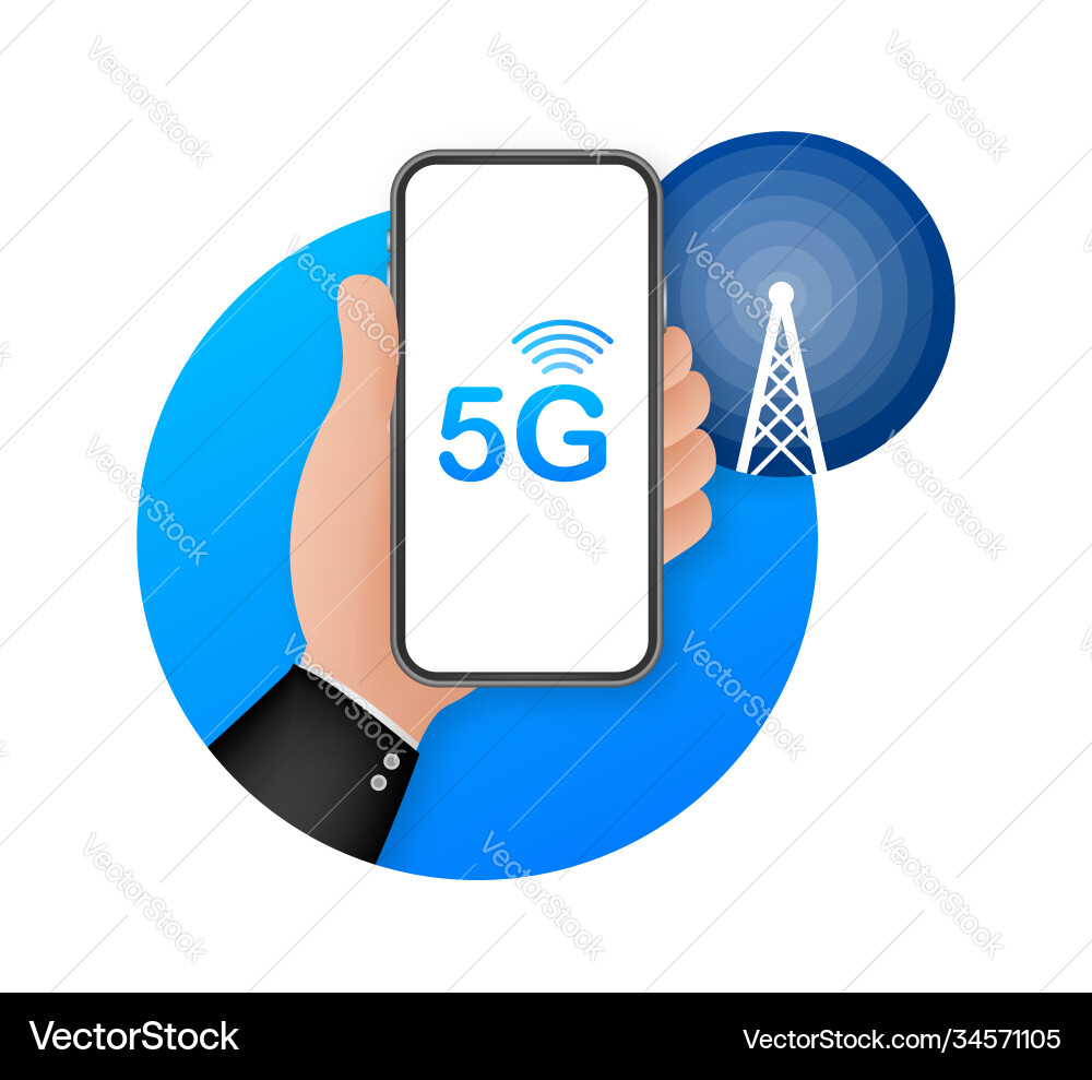 5g network wireless systems and internet 5g network wireless systems and internet vector image