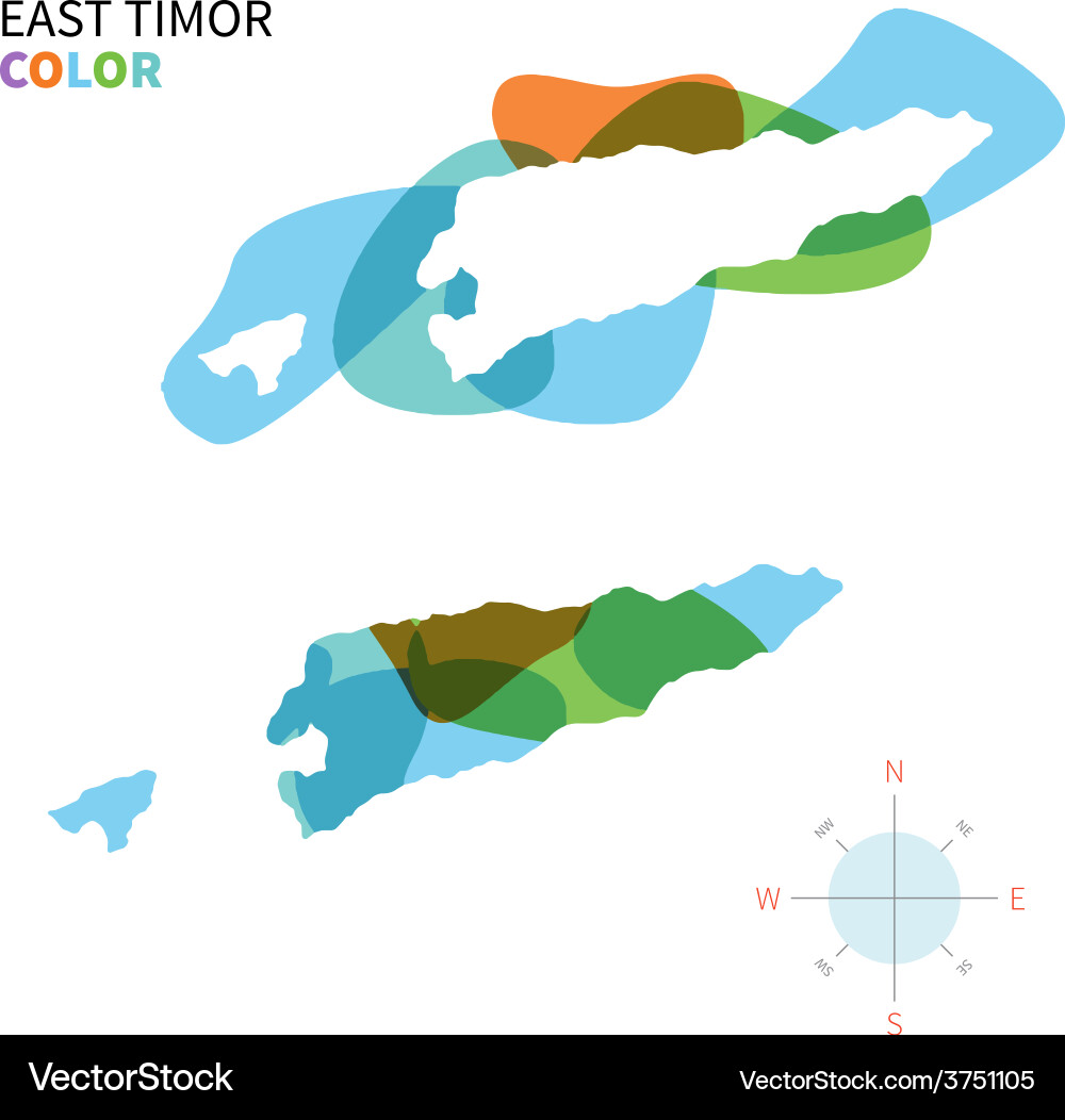 Abstract color map of east timor vector image
