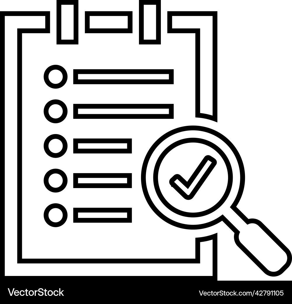 Analytics report line icon outline vector image