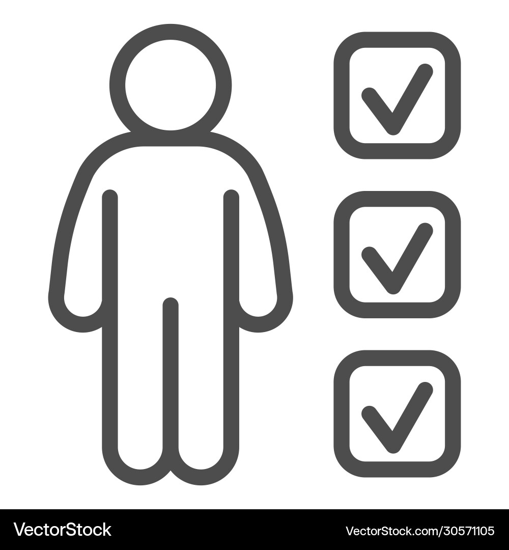 Application form review line icon candidate Application form review line icon candidate vector image