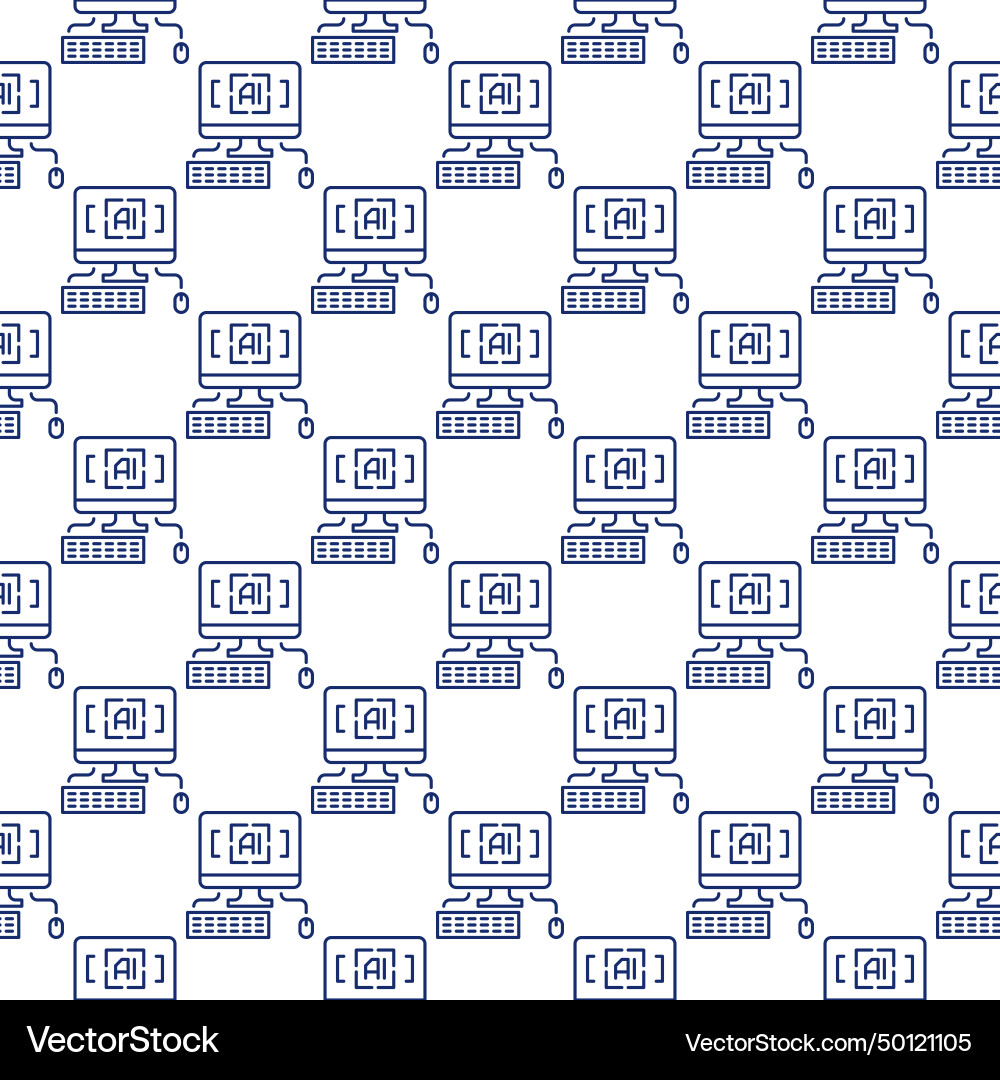 Artificial intelligence personal computer Artificial intelligence personal computer vector image
