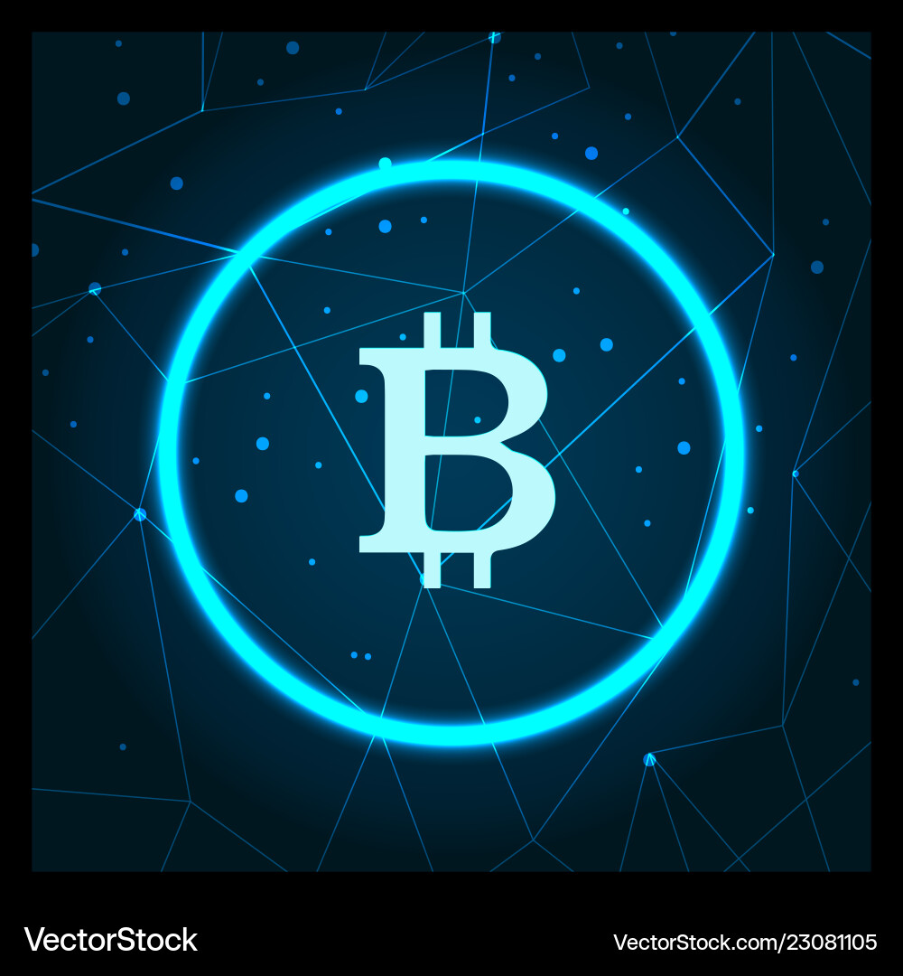 Bitcoin cryptocurrency digital art icon – Royalty-Free Vector | VectorStock