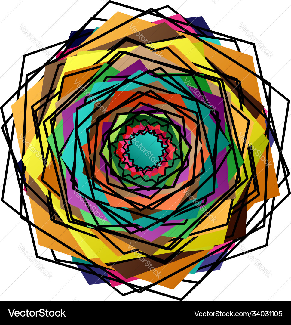 Colorful motifs abstract shapes circular pattern Colorful motifs abstract shapes circular pattern Vector Image