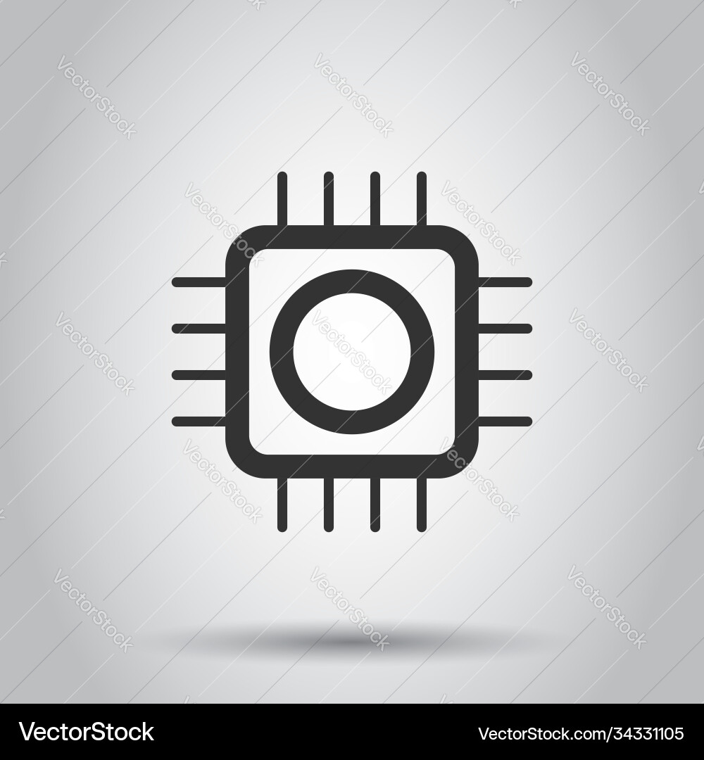 Computer cpu icon in flat style circuit board Computer cpu icon in flat style circuit board vector image