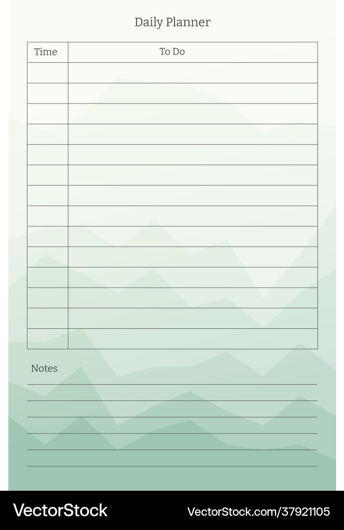 Daily planner template to do tasks list and notes Vector Image