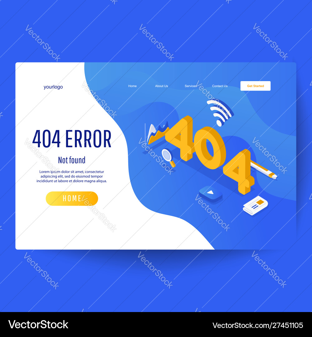 Design template for web page with 404 error can Design template for web page with 404 error can vector image