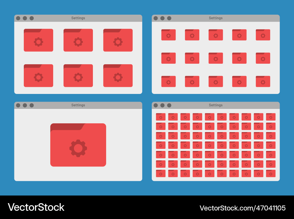 Desktop interface window with folders isolated Desktop interface window with folders isolated vector image