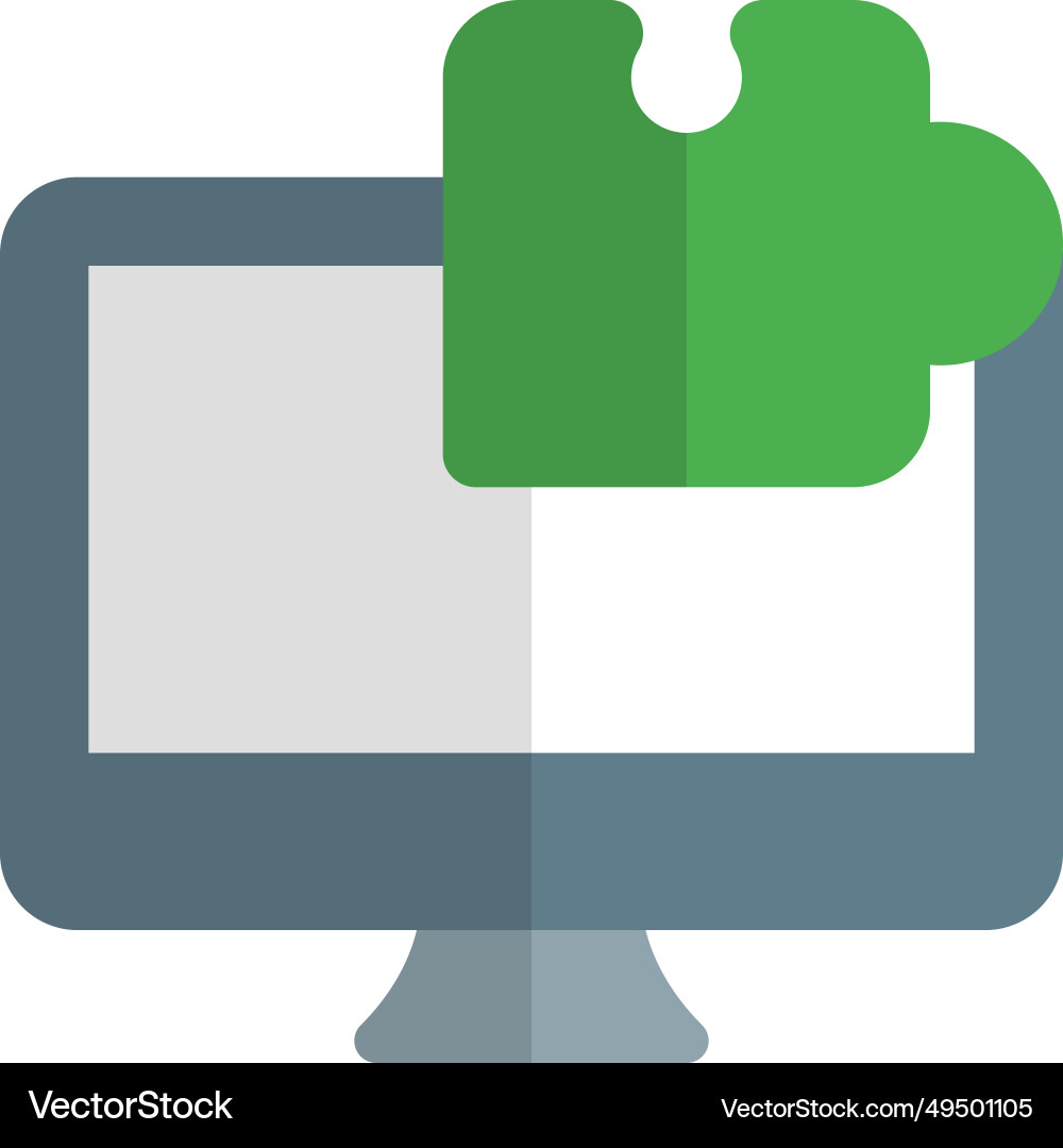 Digital puzzle brain game installed in desktop vector image