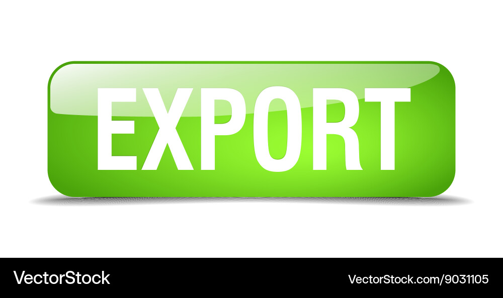 Export green square 3d realistic isolated web Vector Image