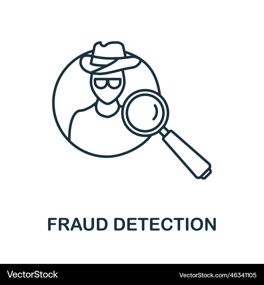 Fraud detection line icon monochrome simple vector image