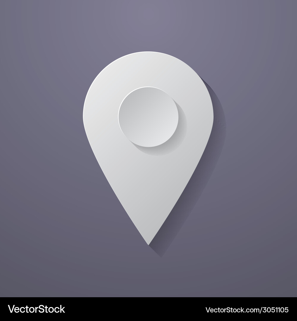 Icon of map pointer paper style vector image