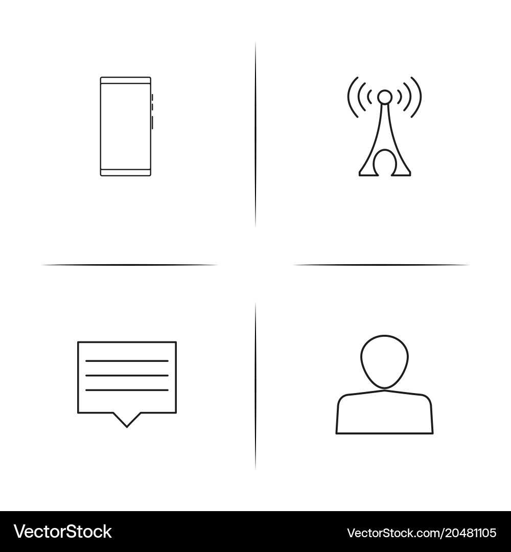 Internet of things simple linear icons set vector image