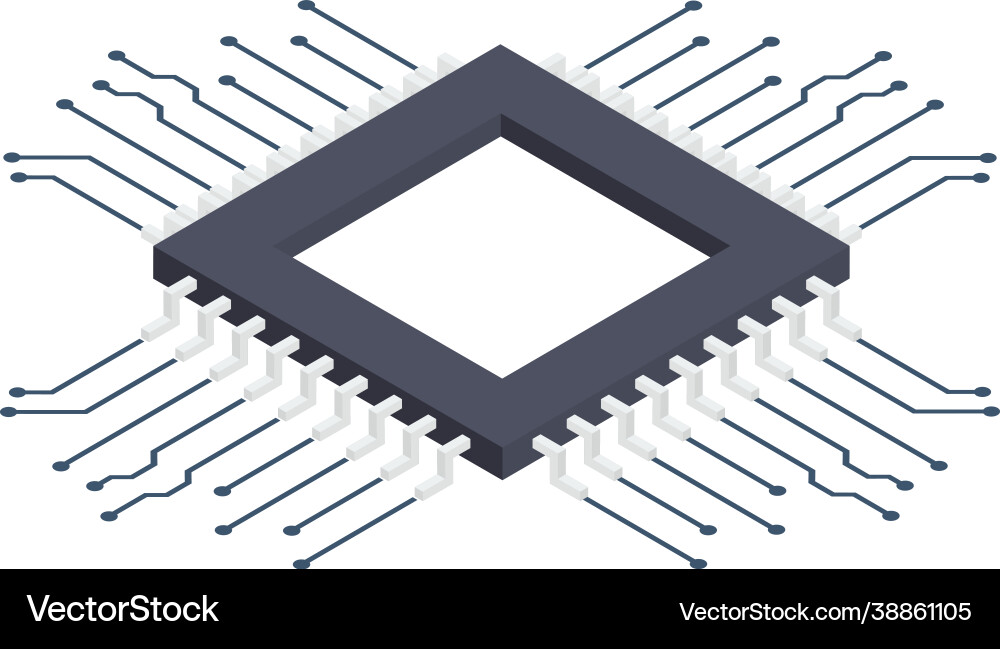 Isometric processor chip vector image