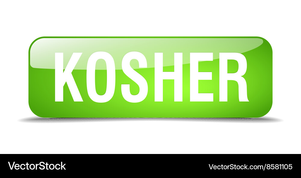 Kosher green square 3d realistic isolated web Vector Image