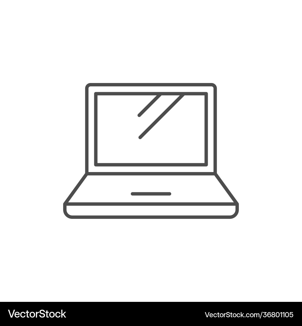 Laptop or portable computer line icon Vector Image