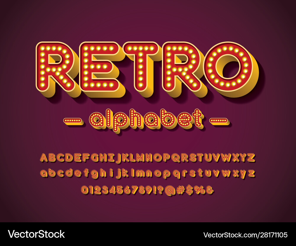Lightbulb font vector image
