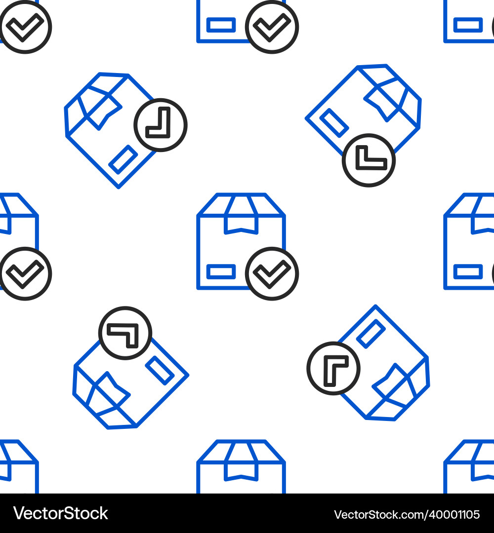 Line package box with check mark icon isolated Line package box with check mark icon isolated vector image