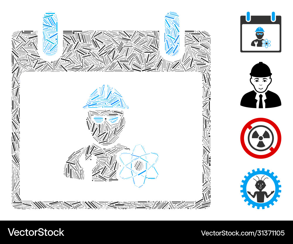 Linear atomic engineer calendar day icon Linear atomic engineer calendar day icon vector image
