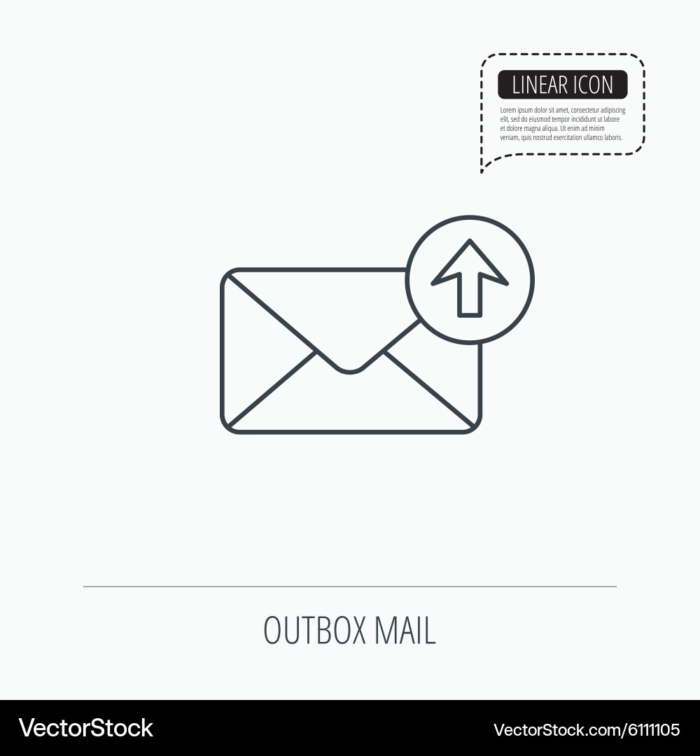 Mail outbox icon email message sign vector image