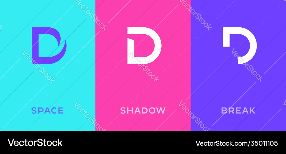 Minimalist D Logo Elemente Vektorbild