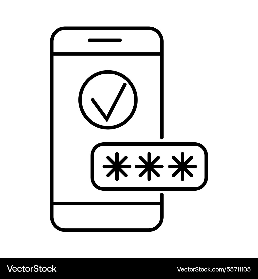 Mobile device displaying a password entry prompt Mobile device displaying a password entry prompt Vector Image
