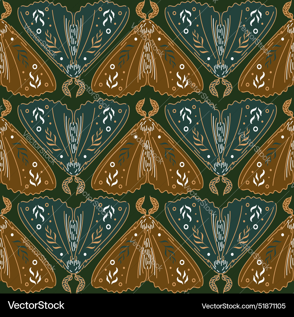 Moth elegant celestial seamless pattern Moth elegant celestial seamless pattern vector image
