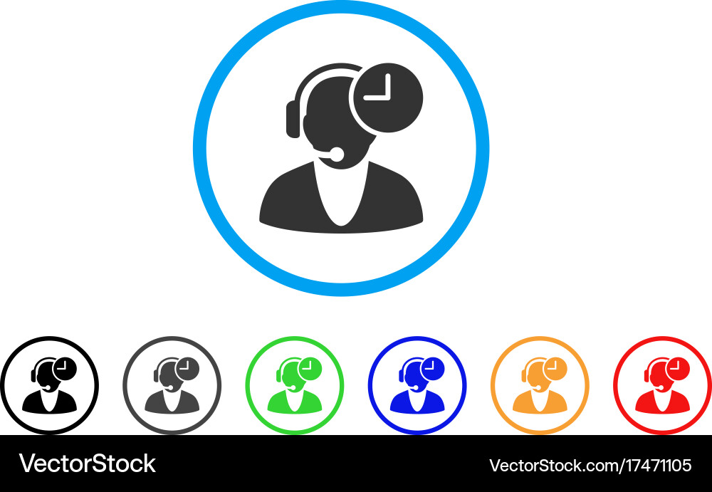 Operator time rounded icon vector image