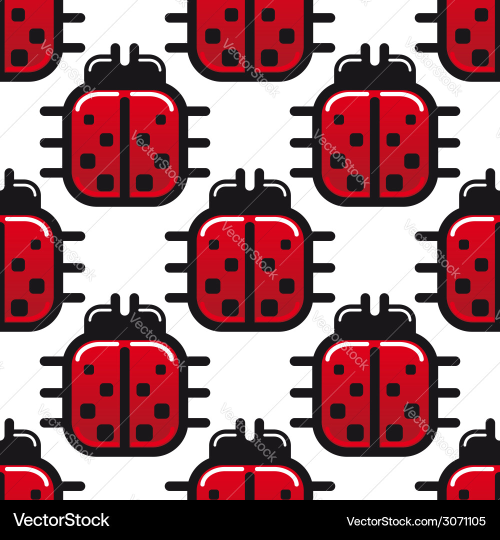 Red Ladybug Pattern vector image