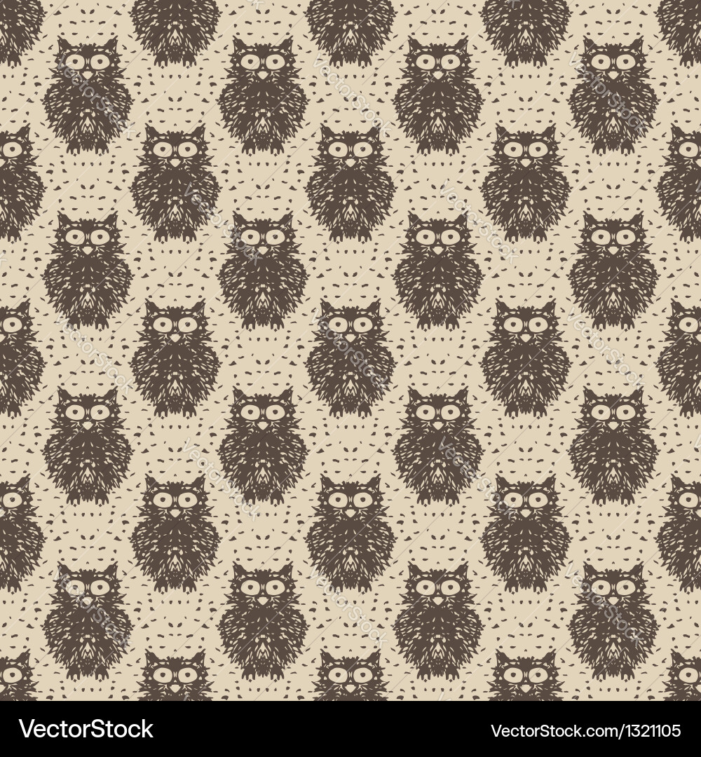 Seamless pattern with owls Vector Image