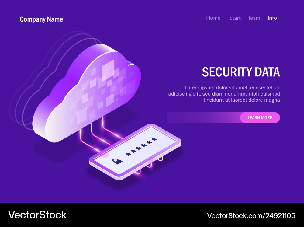 Security data in cloud storage concept Security data in cloud storage concept vector image