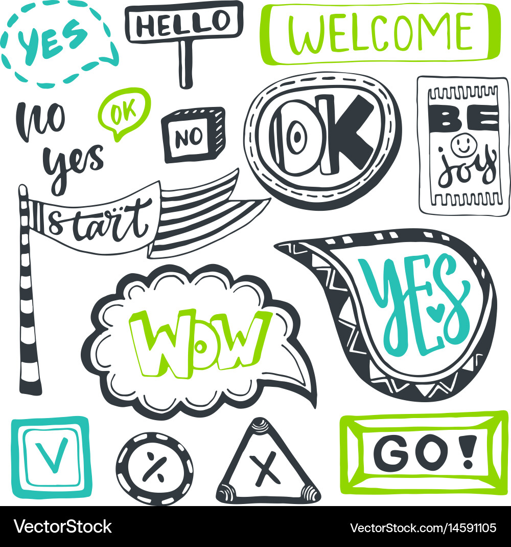 Speech bubbles and text boxes isolated set vector image