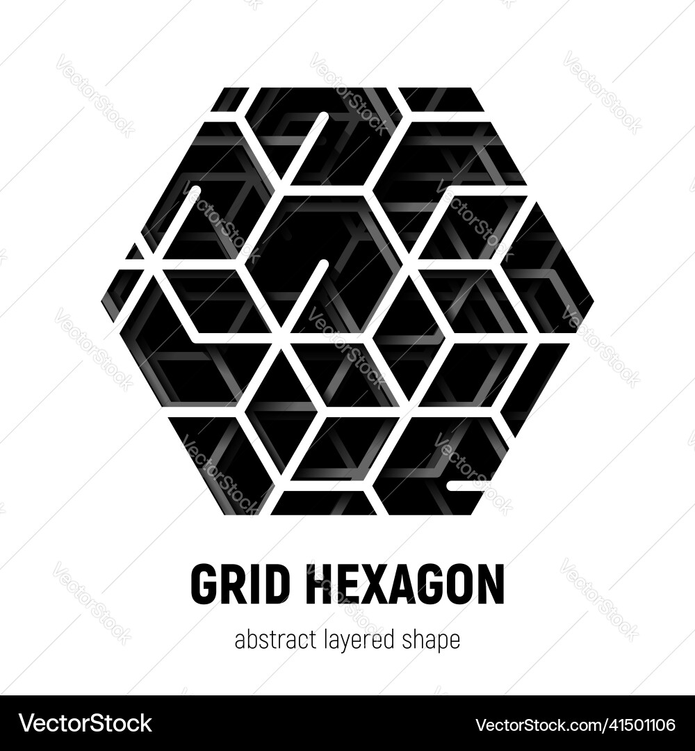 Abstract Layered Hexagon Shape vector image