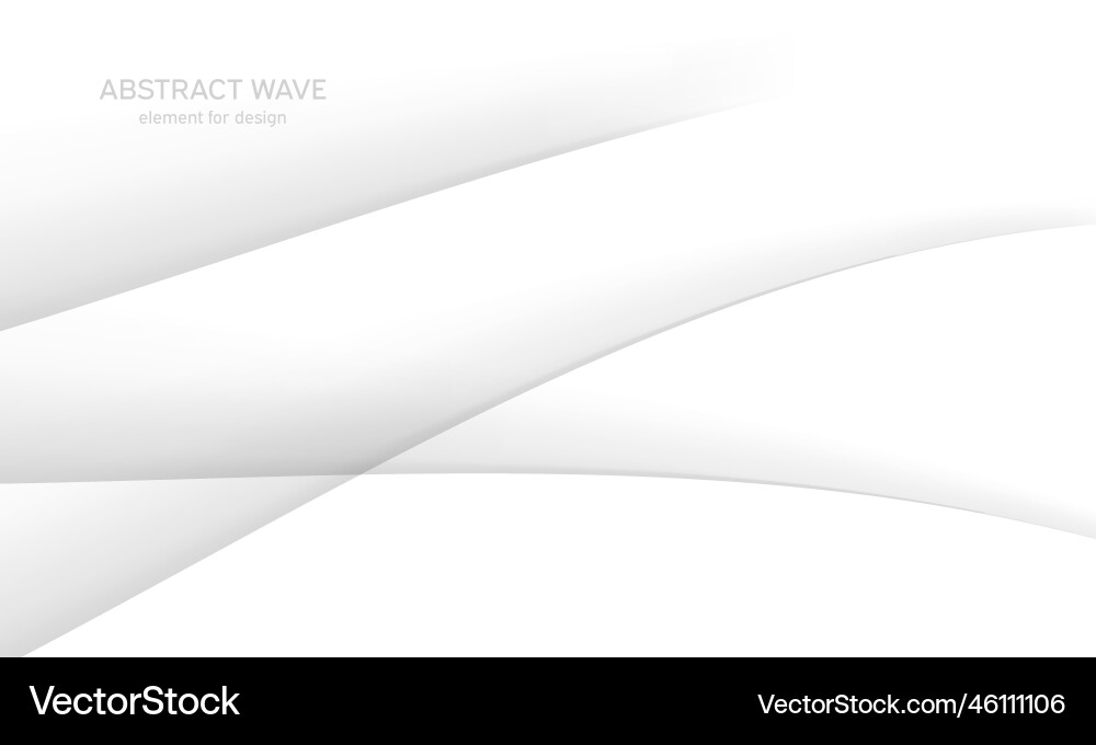 Abstract white background with smooth gray lines vector image