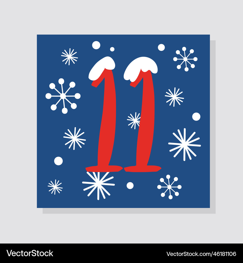 Advent calendar with number 11 Advent calendar with number 11 vector image