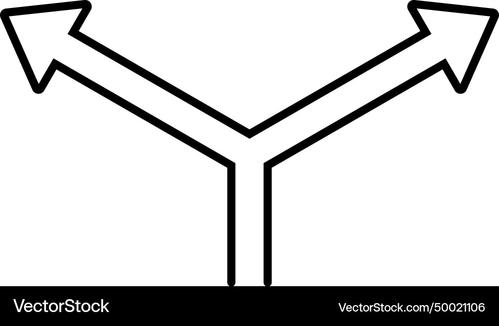 Branching arrows icon design in linear style Branching arrows icon design in linear style vector image