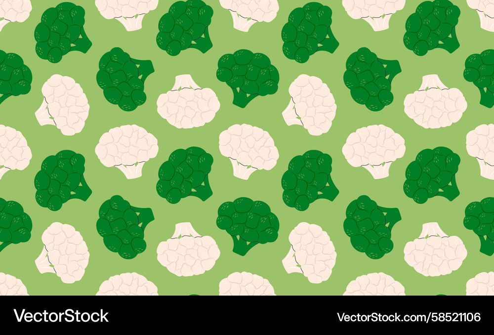 Cauliflower and Broccoli Pattern Vector Image