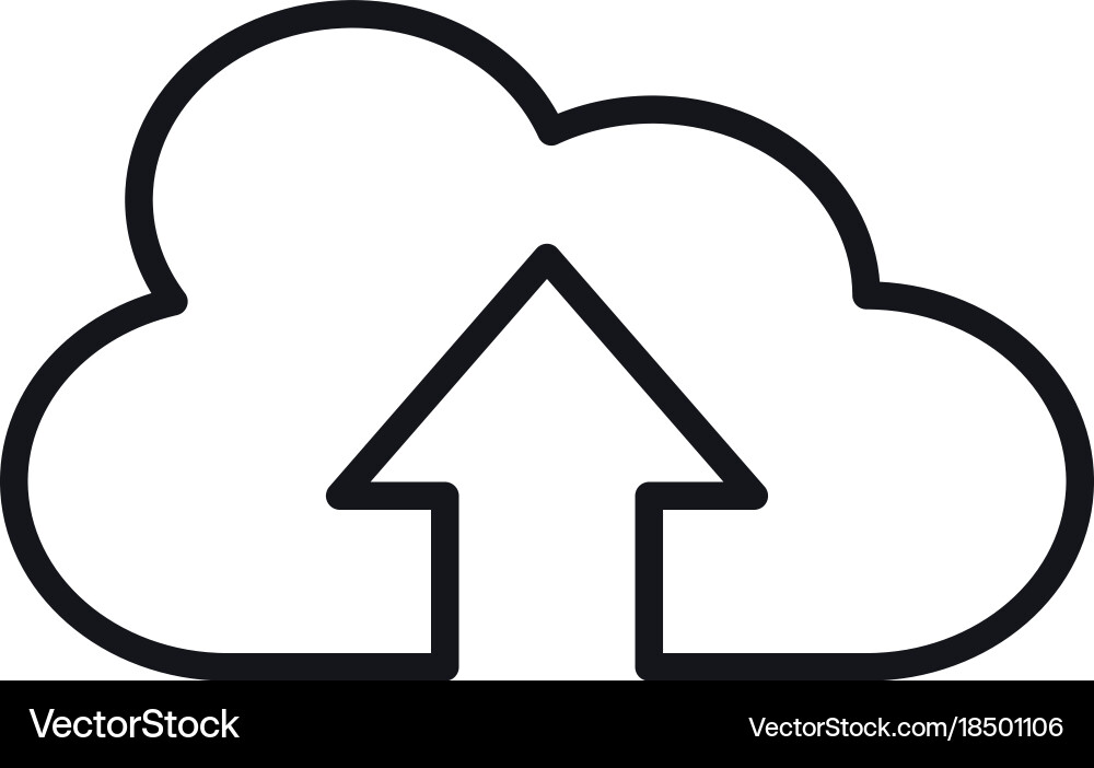 Cloud computing with arrow up vector image