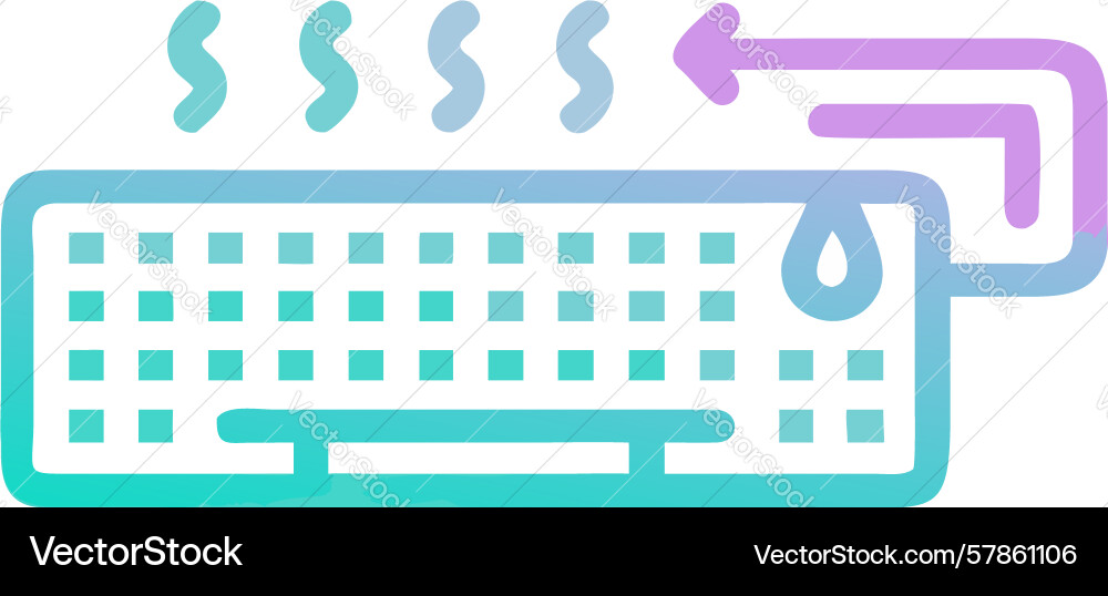 Cooling system for keyboard with airflow vector image