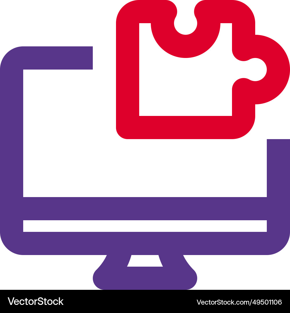 Digital puzzle brain game installed in desktop vector image