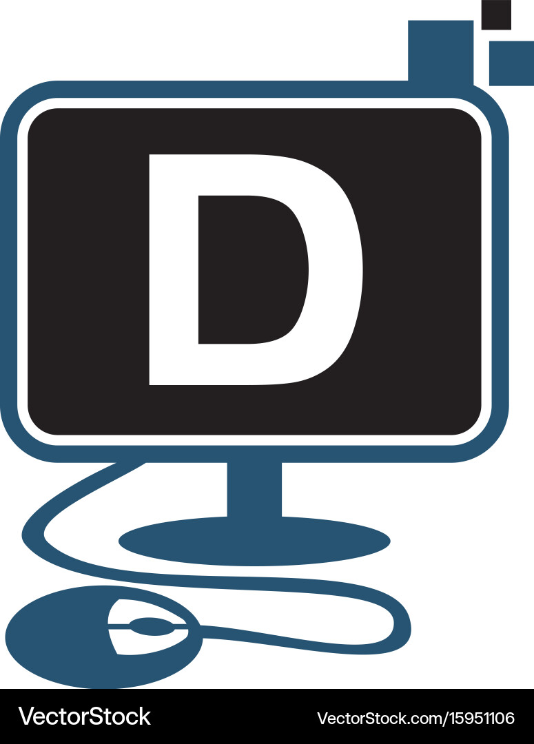 Digital technology initial d Vector Image