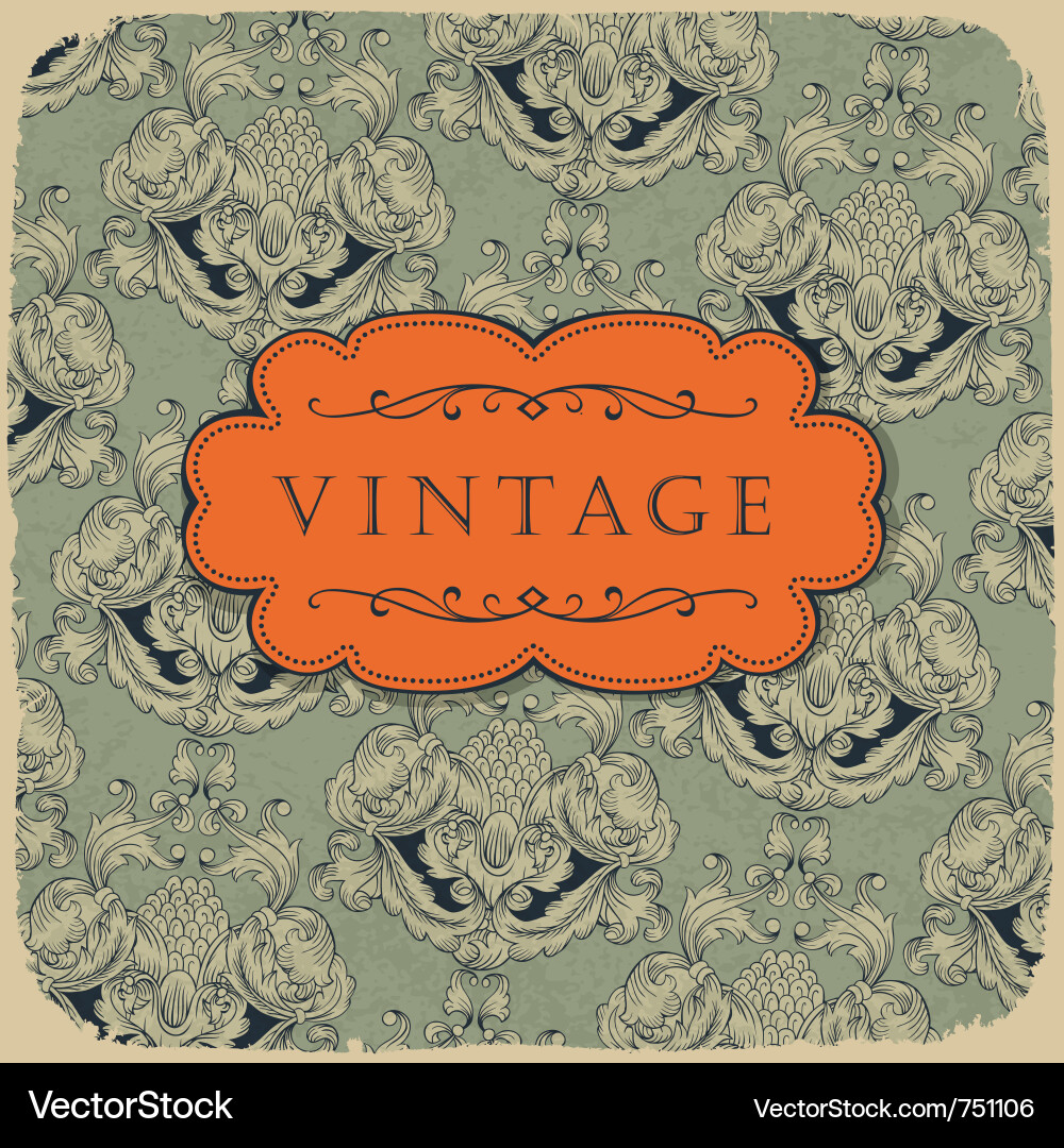 Floral Vintage Background Vector Image