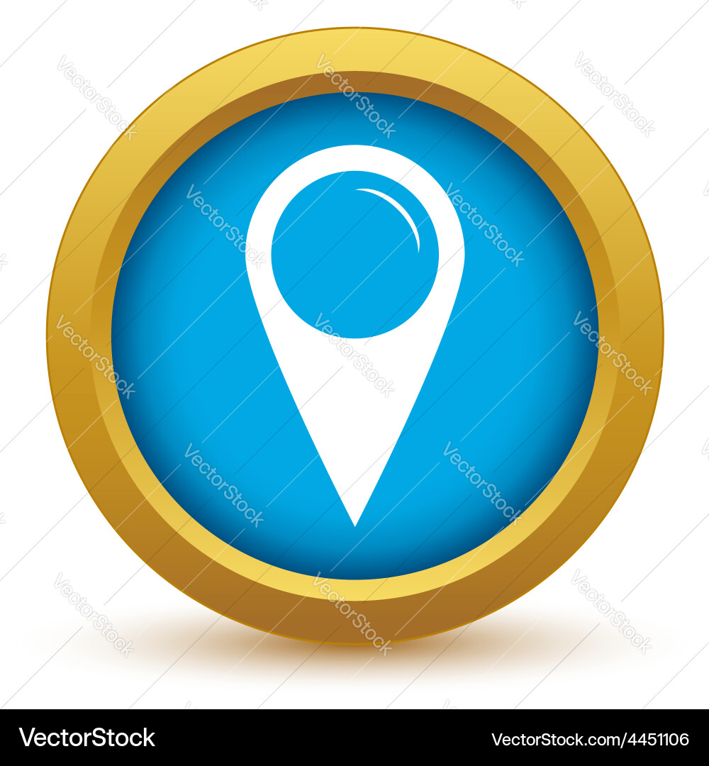 Gold pointer icon vector image