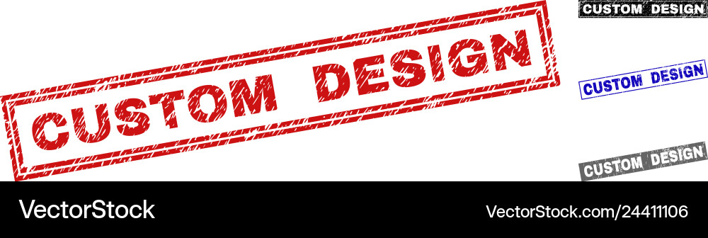 Grunge custom design textured rectangle watermarks Vector Image
