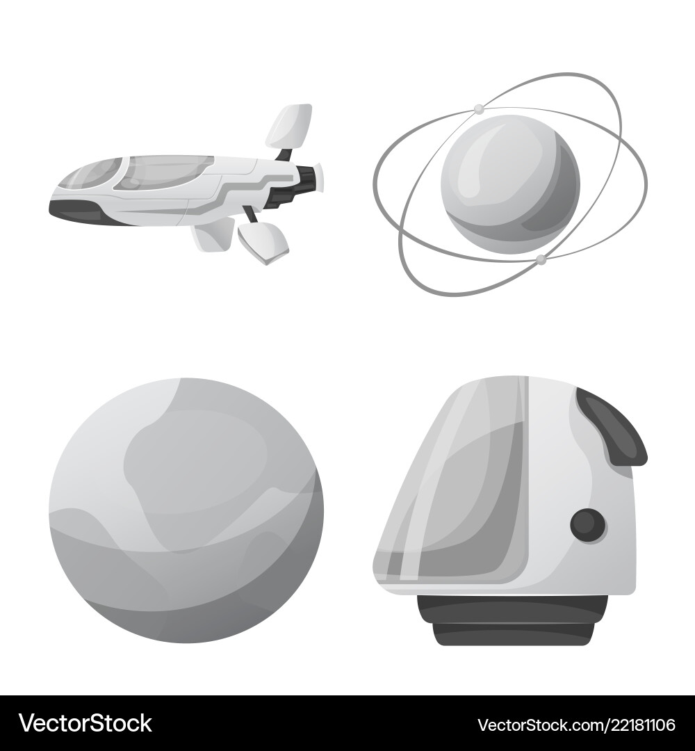 Isolated object of mars and space logo collection Isolated object of mars and space logo collection vector image