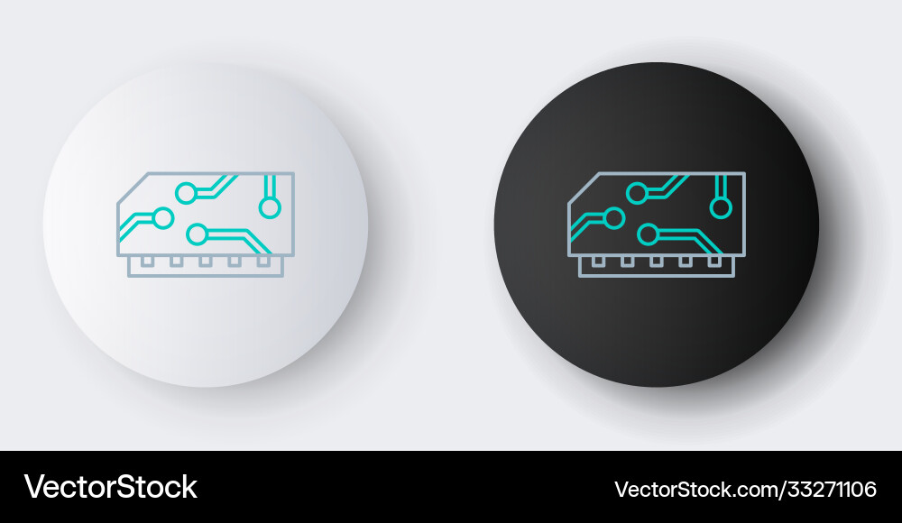 Line ram random access memory icon isolated vector image
