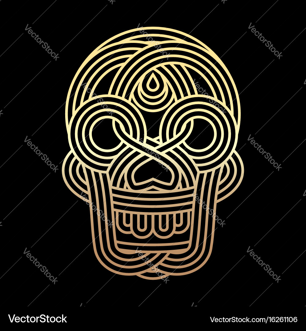 Parallel lines skull symbol on black background vector image