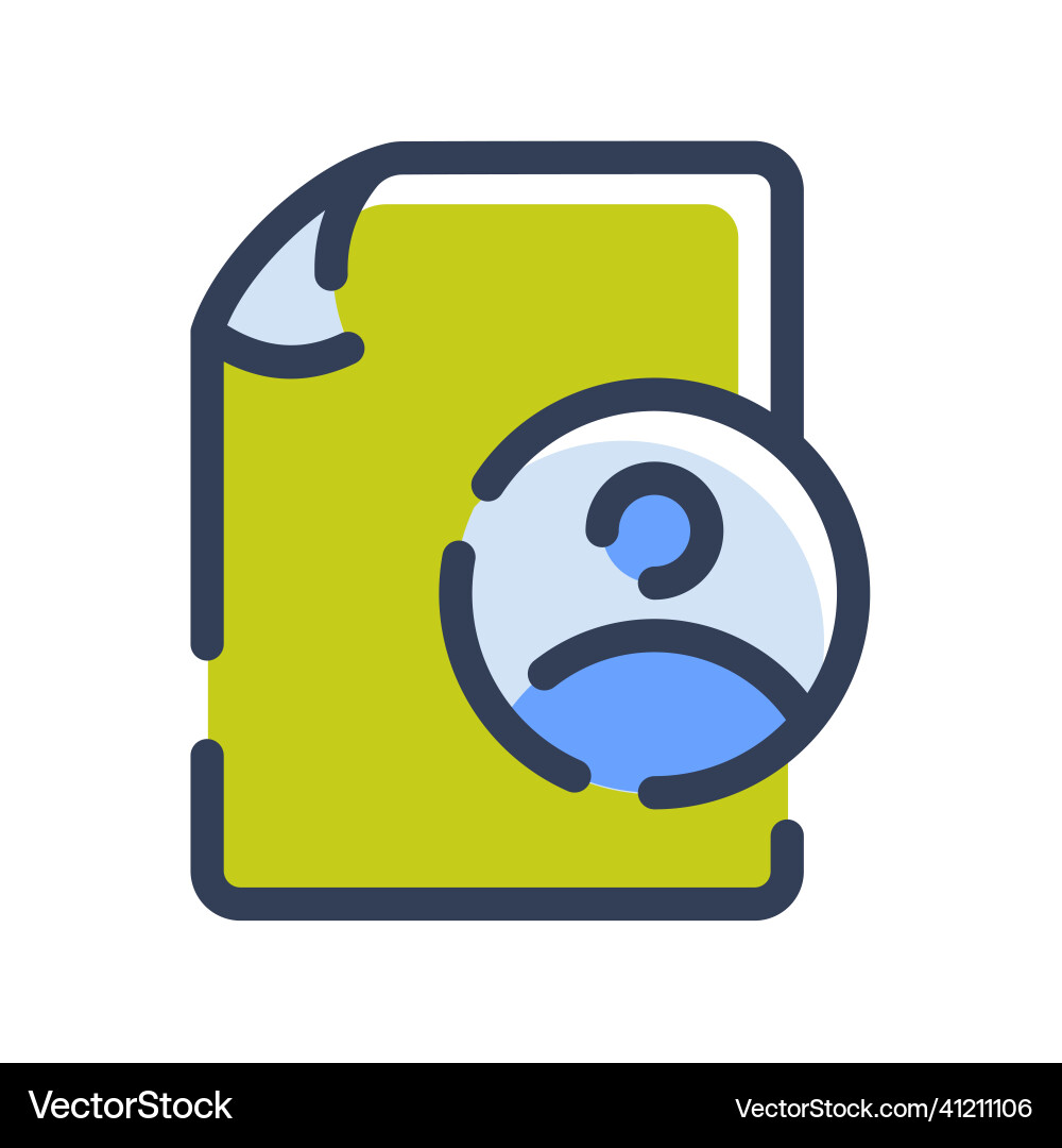 Personal document file paper page account user vector image