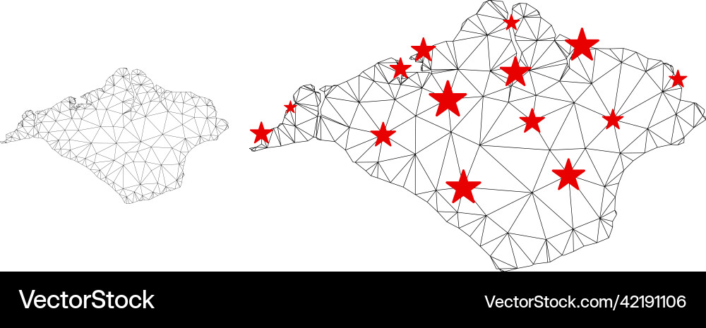 Polygonal wire frame mesh isle of wight map Vector Image