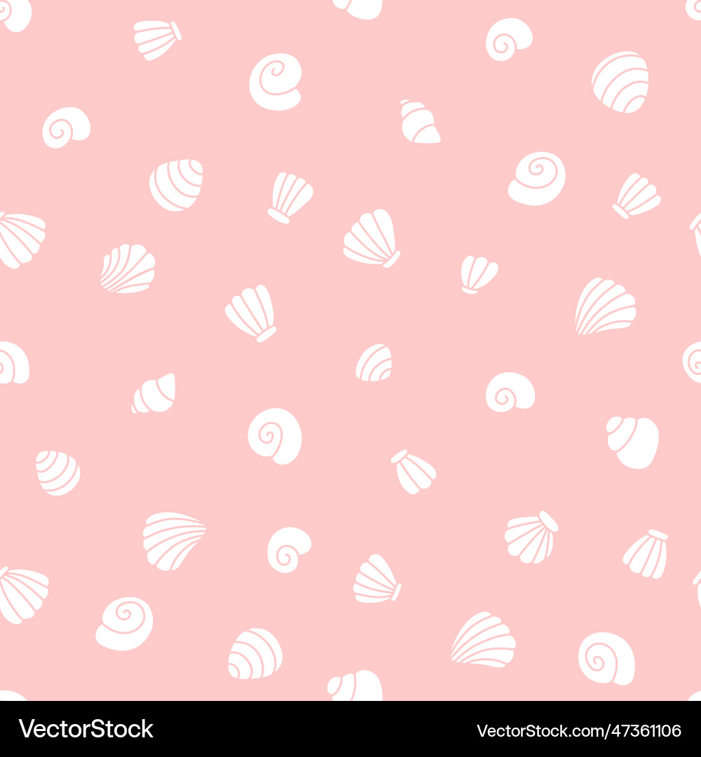 Seamless pattern with seashells vector image